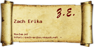 Zach Erika névjegykártya